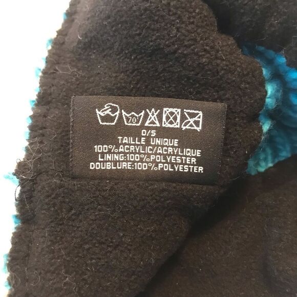 Moon Shadow Aqua Blue Knit Beanie Hat with Big Pom Pom - Picture 6 of 6